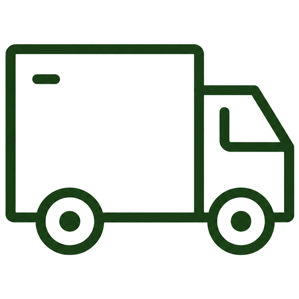 Green outline of a delivery truck.