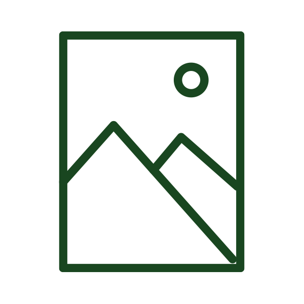 Icon of a mountainous landscape with a sun in a rectangular frame.