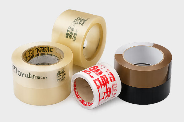 Various rolls of adhesive tape in different colors and sizes.