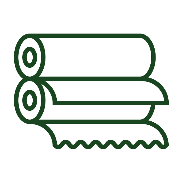 Two stacked paper rolls with one unwinding.