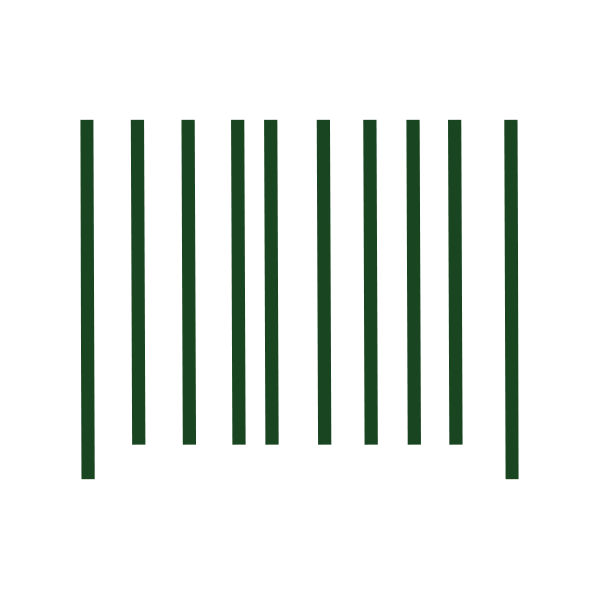 Product Identification Icon Ten vertical dark green lines on a white background.