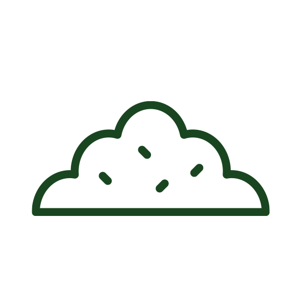 Outline of a cloud with dashed lines inside on a white background.
