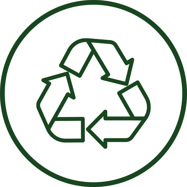 Recycle Icon Green recycling symbol inside a circle on a white background.