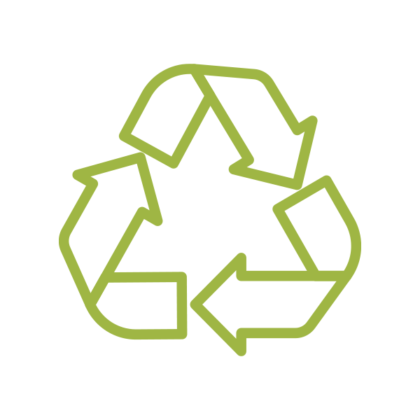 Recycle Icon Green recycling symbol with three circular arrows on a black background, conveying sustainability and environmental awareness.